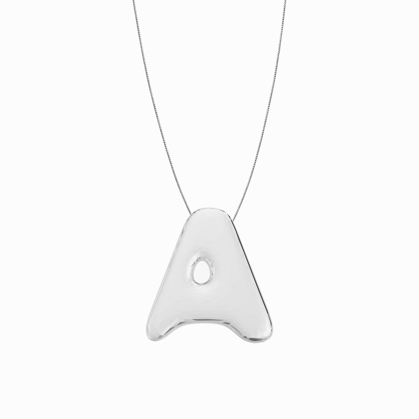 Soft Puffy Bubble Initial Letter Necklace Sterling Silver | BY L’AIMÉ NEW YORK Fine Jewelry NYC