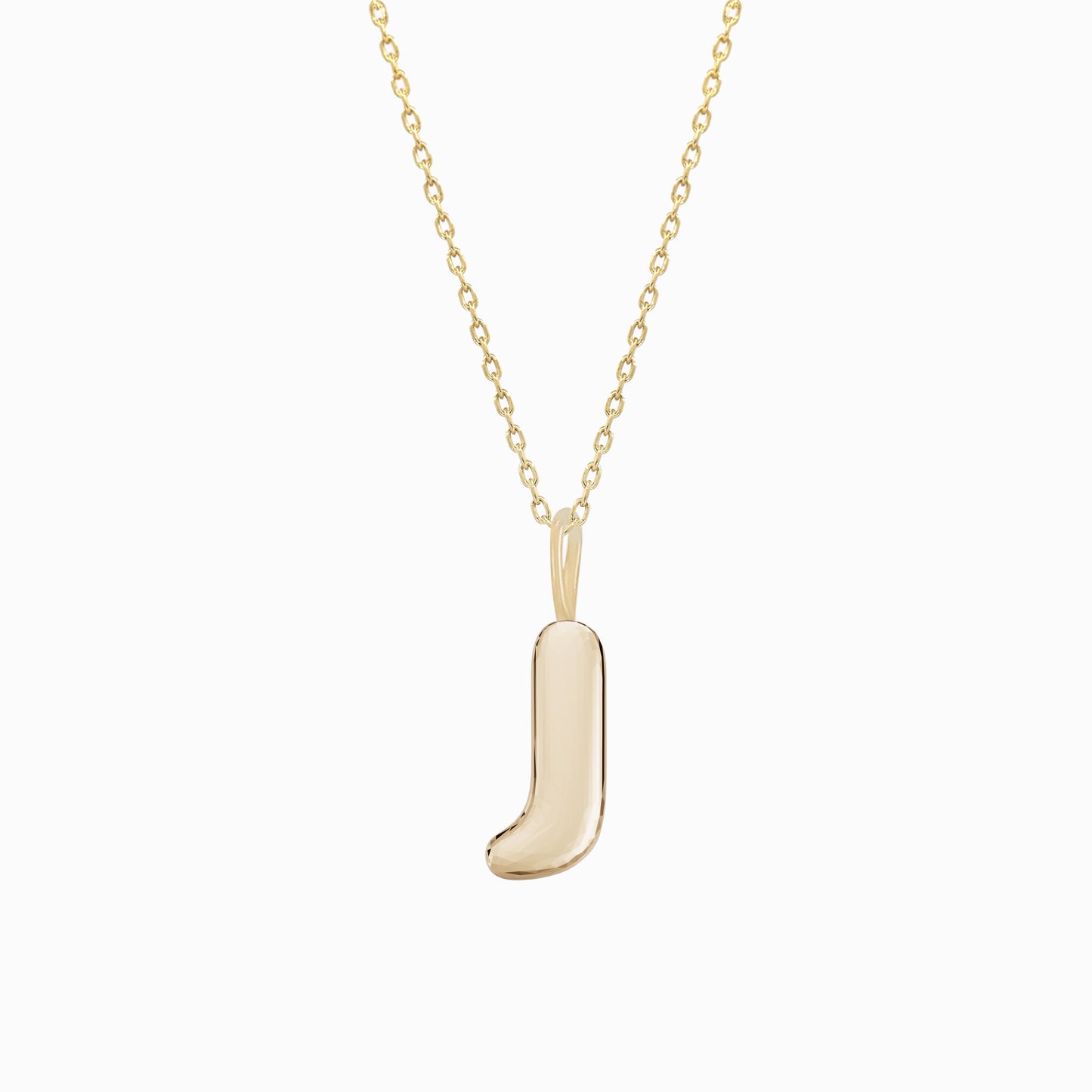 Soft Bubble Puffy Initial Necklace & Charm in 14K Solid Gold BY L’AIMÉ NEW YORK