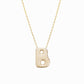Soft Puffy Initial Letter Necklace 14K Solid Gold