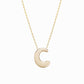 Soft Puffy Initial Letter Necklace 14K Solid Gold