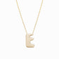 Soft Puffy Initial Letter Necklace 14K Solid Gold