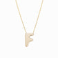 Soft Puffy Initial Letter Necklace 14K Solid Gold