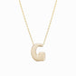 Soft Puffy Initial Letter Necklace 14K Solid Gold