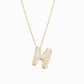 Soft Puffy Initial Letter Necklace 14K Solid Gold