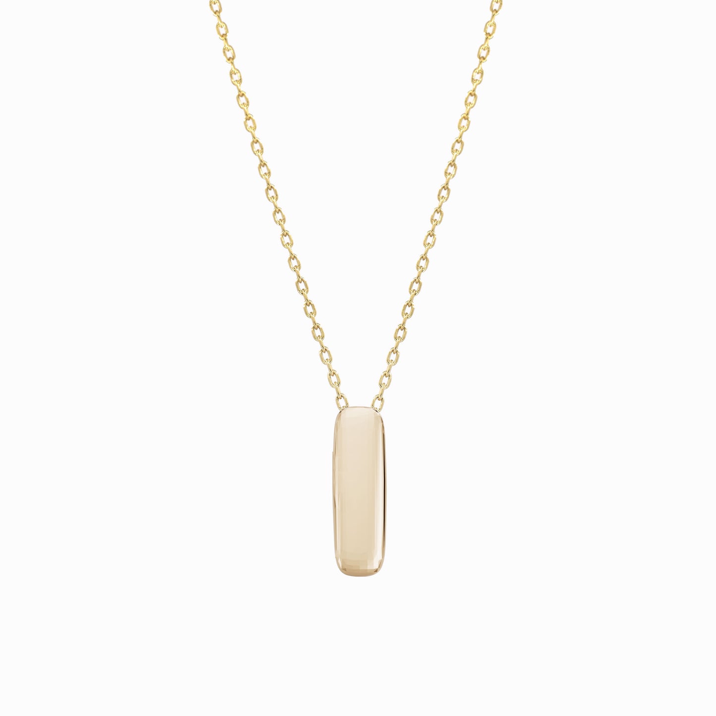 Soft Puffy Initial Letter Necklace 14K Solid Gold