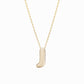 Soft Puffy Initial Letter Necklace 14K Solid Gold