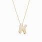 Soft Puffy Initial Letter Necklace 14K Solid Gold