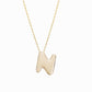 Soft Puffy Initial Letter Necklace 14K Solid Gold