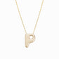 Soft Puffy Initial Letter Necklace 14K Solid Gold