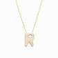 Soft Puffy Initial Letter Necklace 14K Solid Gold