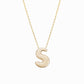 Soft Puffy Initial Letter Necklace 14K Solid Gold