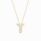 Soft Puffy Initial Letter Necklace 14K Solid Gold