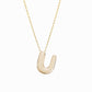 Soft Puffy Initial Letter Necklace 14K Solid Gold