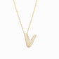 Soft Puffy Initial Letter Necklace 14K Solid Gold