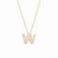 Soft Puffy Initial Letter Necklace 14K Solid Gold