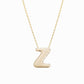 Soft Puffy Initial Letter Necklace 14K Solid Gold