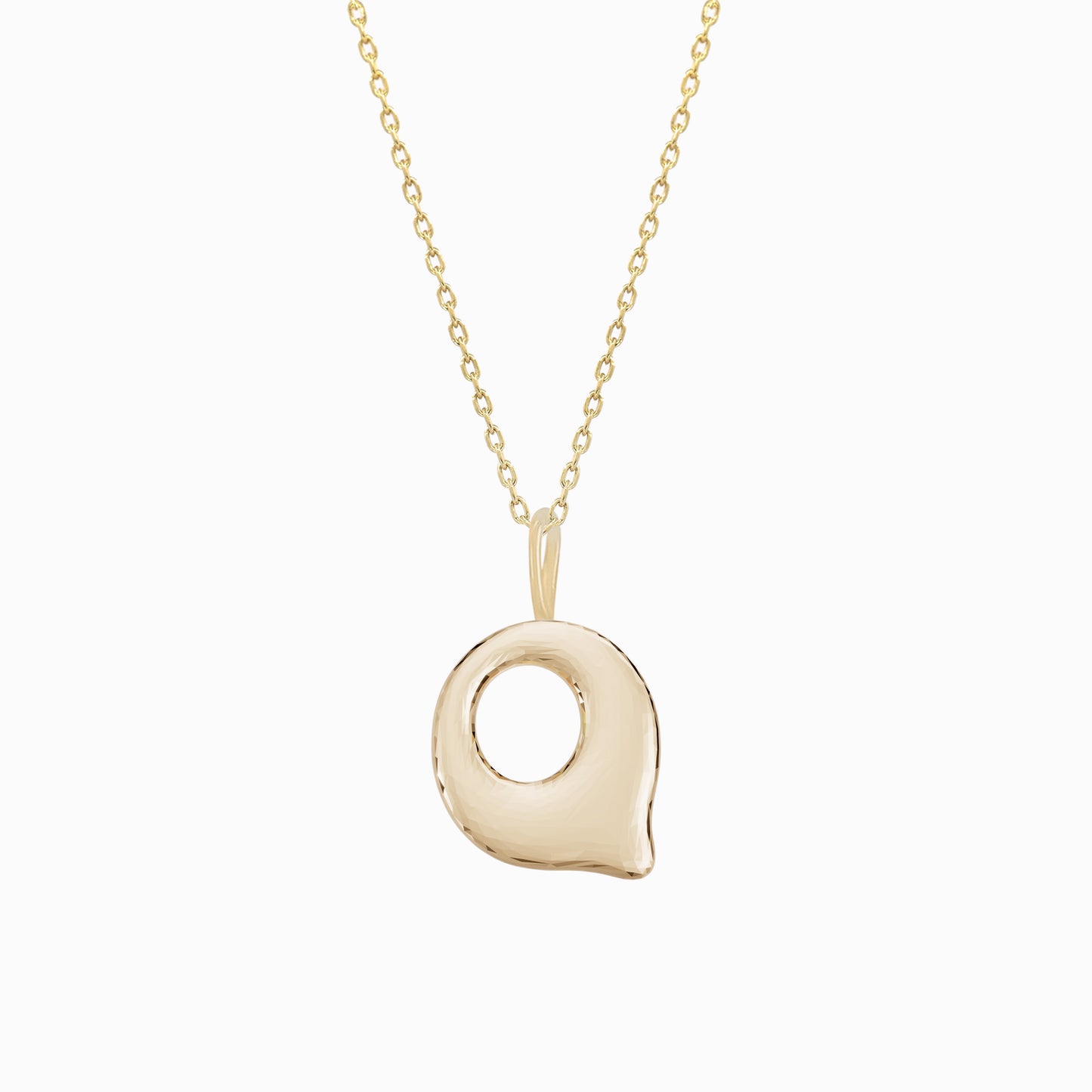 Soft Bubble Puffy Initial Necklace & Charm in 14K Solid Gold BY L’AIMÉ NEW YORK