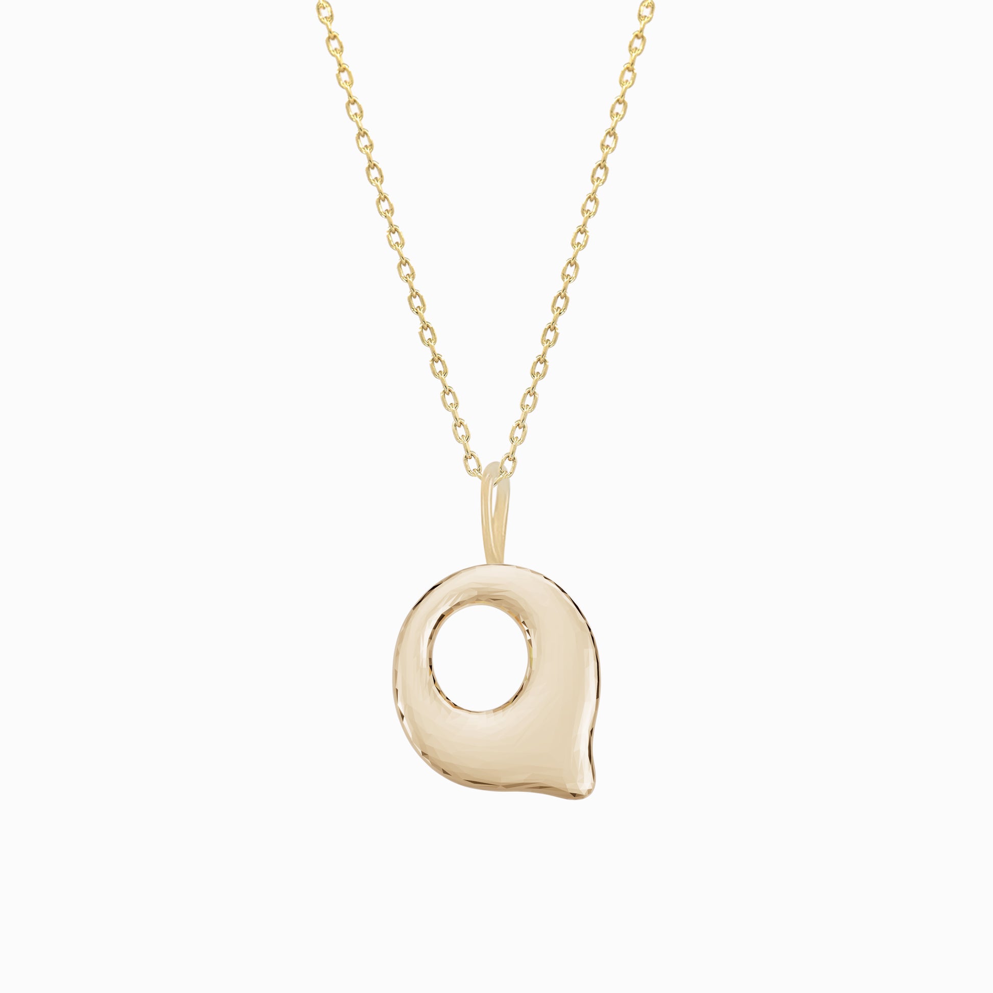 Soft Bubble Puffy Initial Necklace & Charm in 14K Solid Gold BY L’AIMÉ NEW YORK