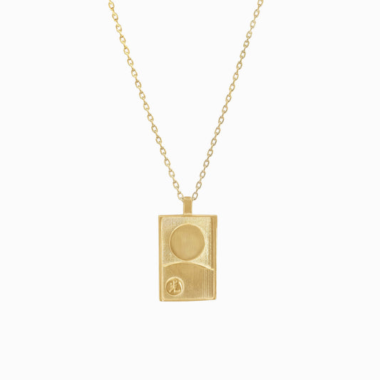 Korean Go-Stop Card Game Ogwang August Moon Pendant 14K Solid Gold 오광 공산