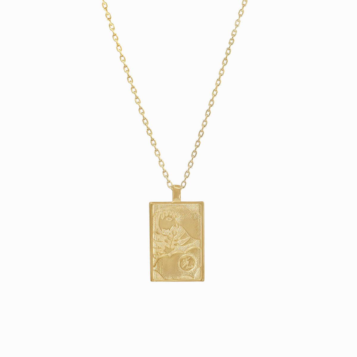 Korean Go-Stop Card Game Ogwang November Pendant Necklace 14K Solid Gold 오광 오동