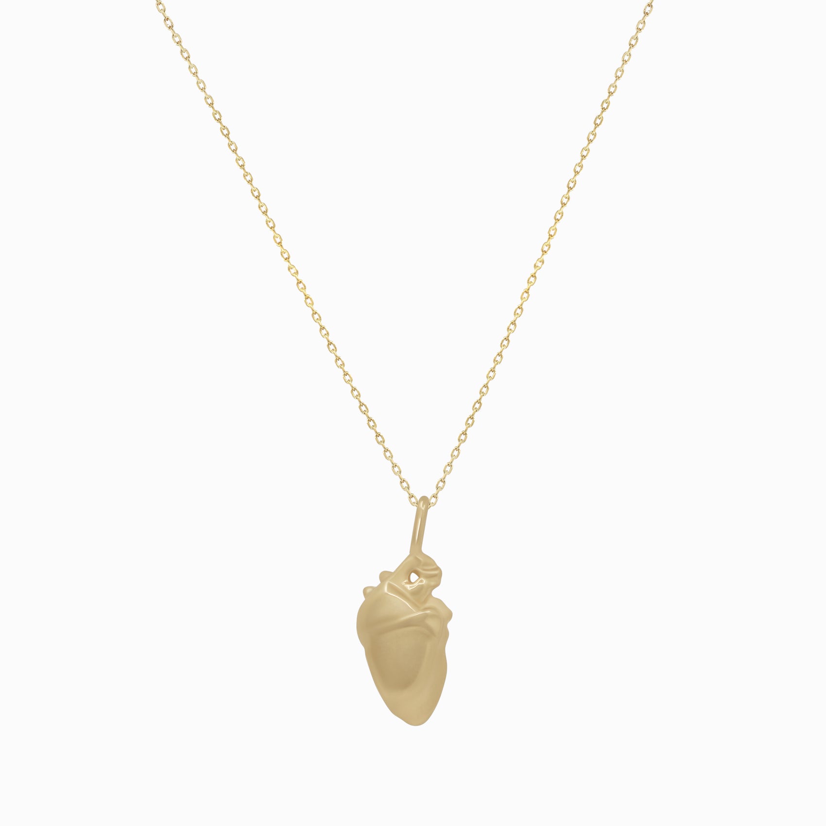 Simjang Heart Pendant Necklace 14K Solid Gold 심장