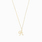 L Script Initial Letter Necklace 14K Solid Gold