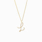 L Script Initial Letter Pavé Natural Diamond Pendant 14K Solid Gold | BY L’AIMÉ NEW YORK
