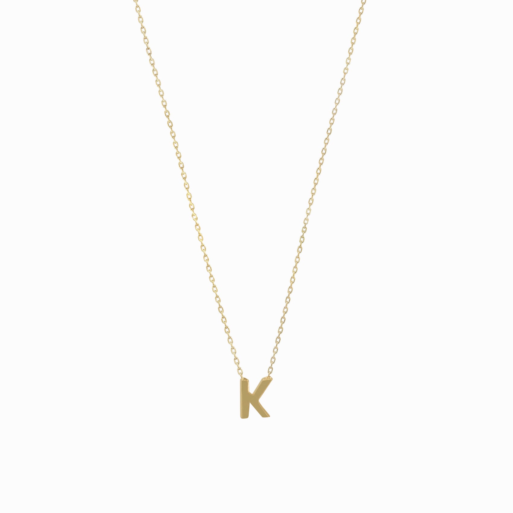 K Initial Letter Necklace 14K Gold