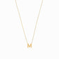 M Initial Letter 14k Solid Gold Necklace