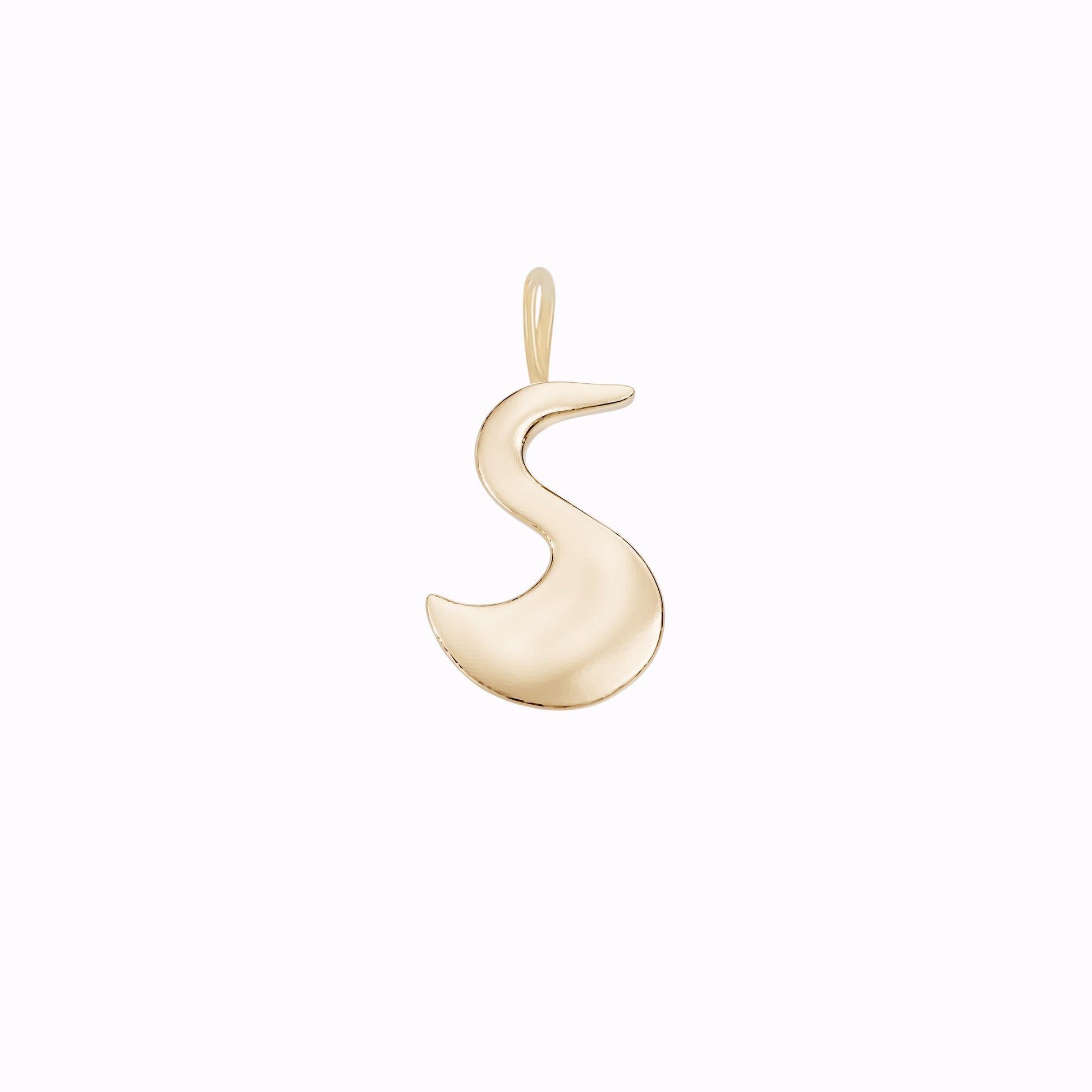 Crane Lucky Charm Necklace 14K Solid Gold | Korean Ten Symbols of Longevity 십장생 학