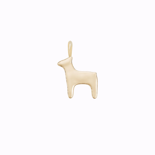 Deer Lucky Charm Necklace 14K Solid Gold | Korea Ten Symbols of Longevity 십장생 사슴