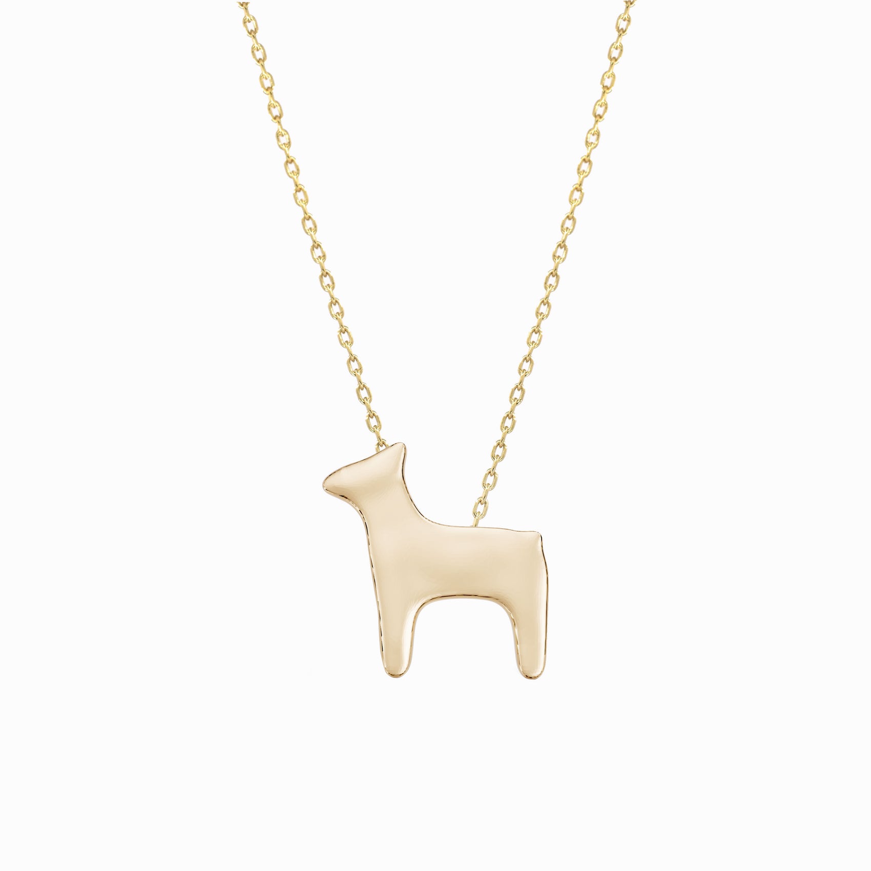 Saseum Deer Charm Necklace 14K Solid Gold | The Eternal Ten 사슴 | Ten Symbols of Longevity 십장생 | BY L’AIMÉ NEW YORK 