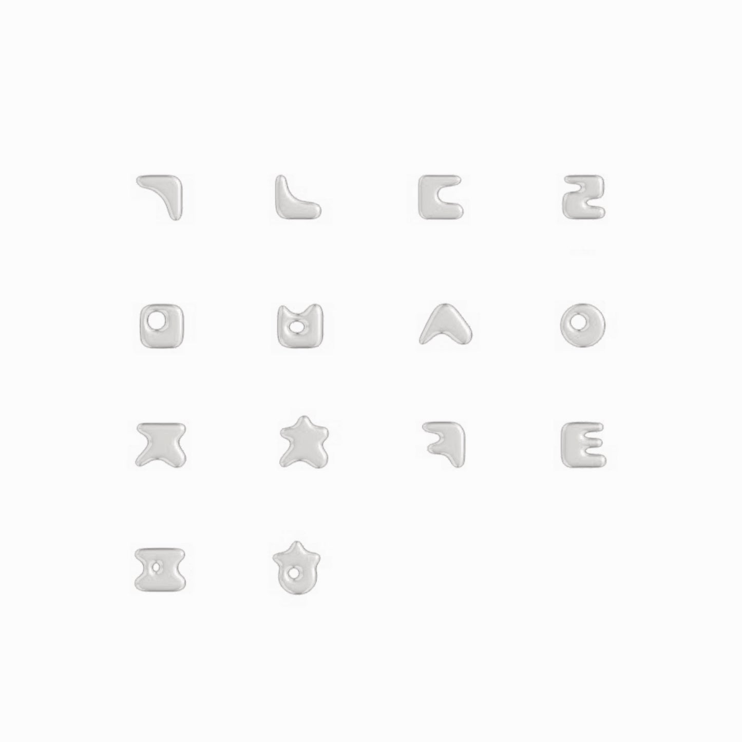 Puffy Hangul Initial Korean Letter Pendant Silver ㅊ 한글 목걸이 | BY L’AIMÉ NEW YORK 