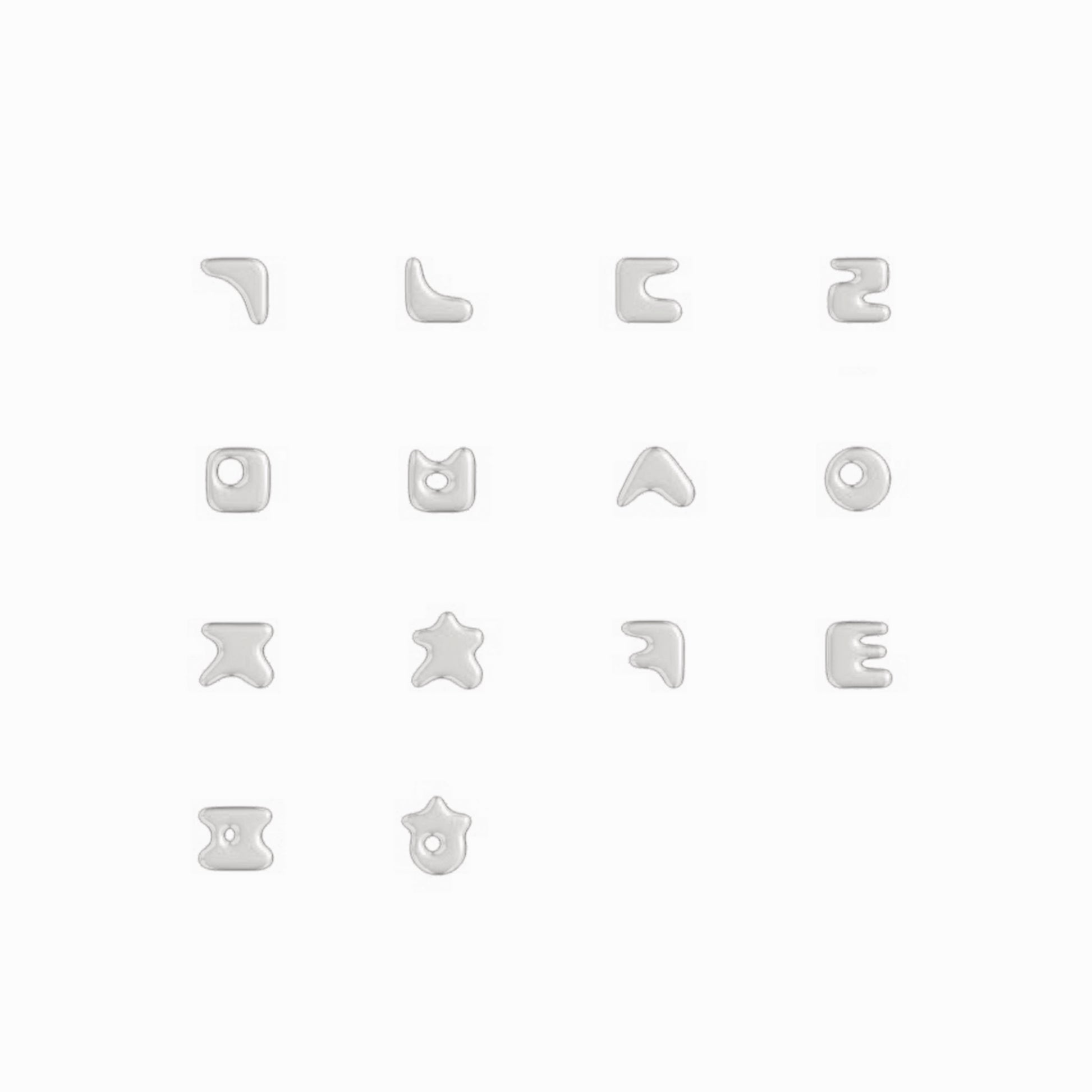 Puffy Hangul Initial Korean Letter Pendant Silver ㅊ 한글 목걸이 | BY L’AIMÉ NEW YORK 