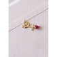 Korean Custom Heart Ruby Name Necklace 14K Solid Gold – Personalized
