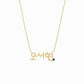 Hangul Custom Name Sapphire Birthstone Necklace Korean 14K Solid Gold – Personalized  한글 이름 목걸이 탄생석 바이라메 뉴욕