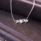 Korean Custom Name and Star Pavé Lab Diamond Necklace  14K Solid Gold – Personalized