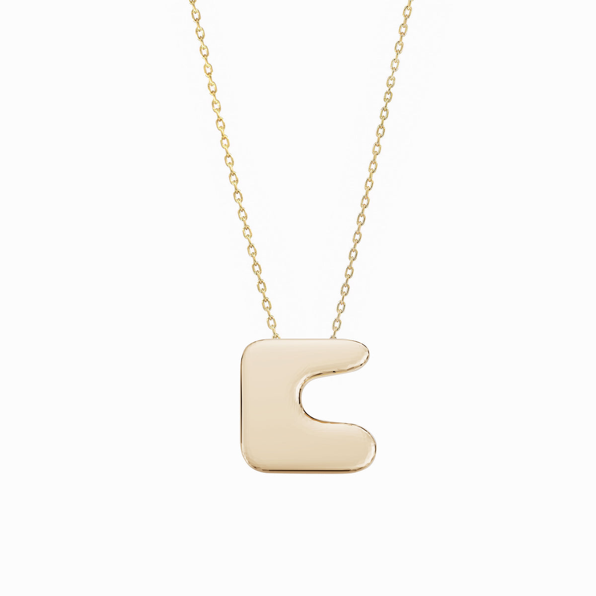 Puffy Bubble Hangul Initial Korean Letter Pendant 14K Solid Gold 한글 목걸이 | BY L’AIMÉ NEW YORK  바이라메 뉴욕