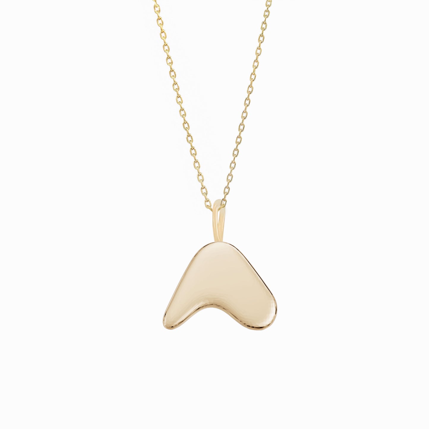 Puffy Korean Alphabet Hangul Initial Necklace 14K Solid Gold 한글 이름 목걸이 BY LAIME NEW YORK