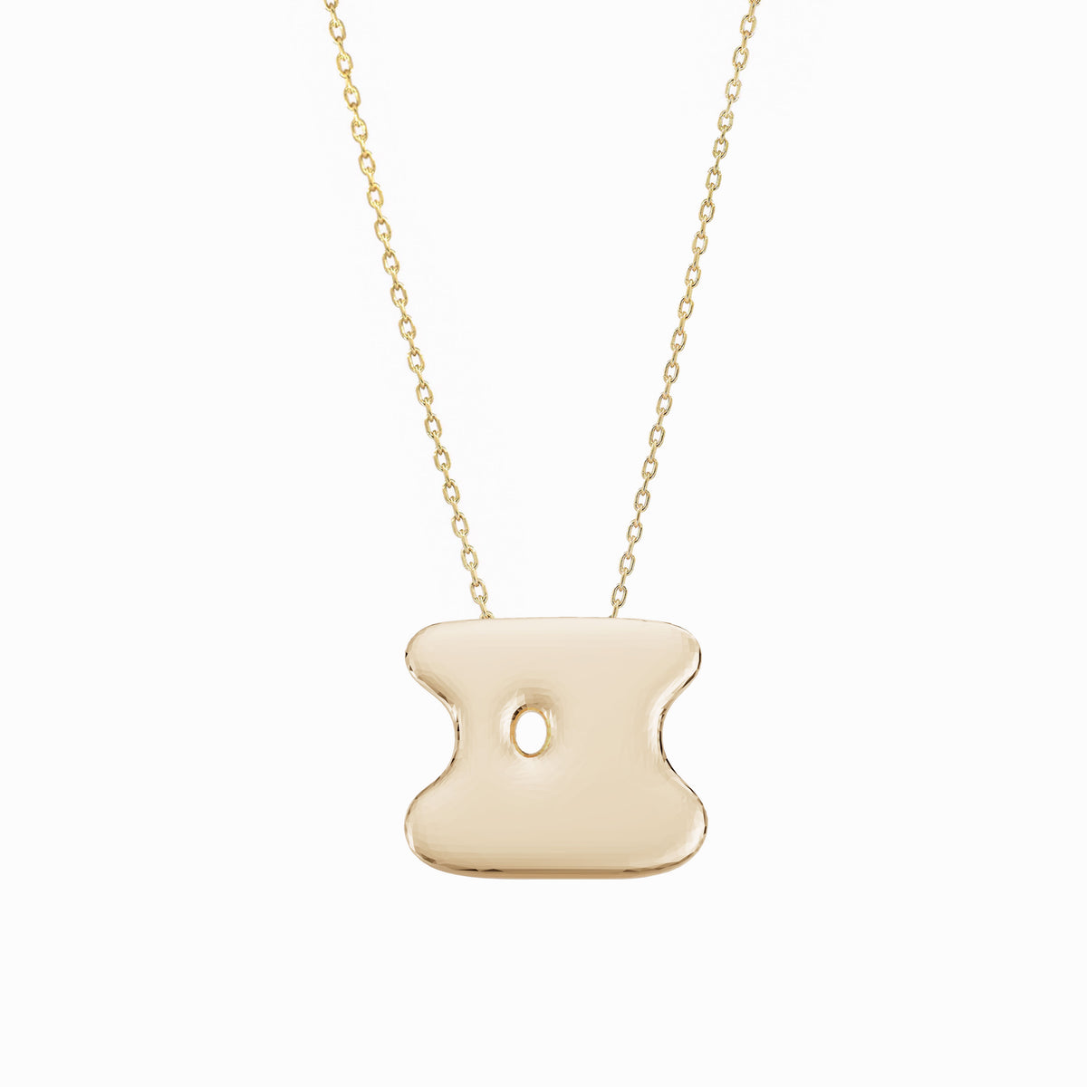 Puffy Bubble Hangul Initial Korean Letter Pendant 14K Solid Gold 한글 목걸이 | BY L’AIMÉ NEW YORK  바이라메 뉴욕