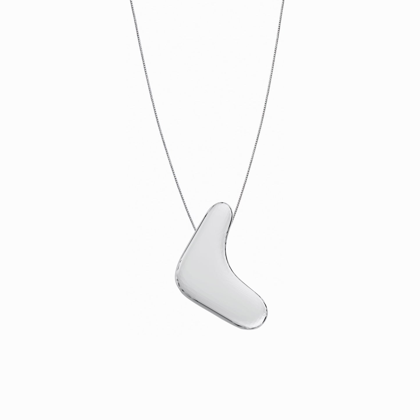 Puffy Korean Hangul Initial Necklace Sterling Silver