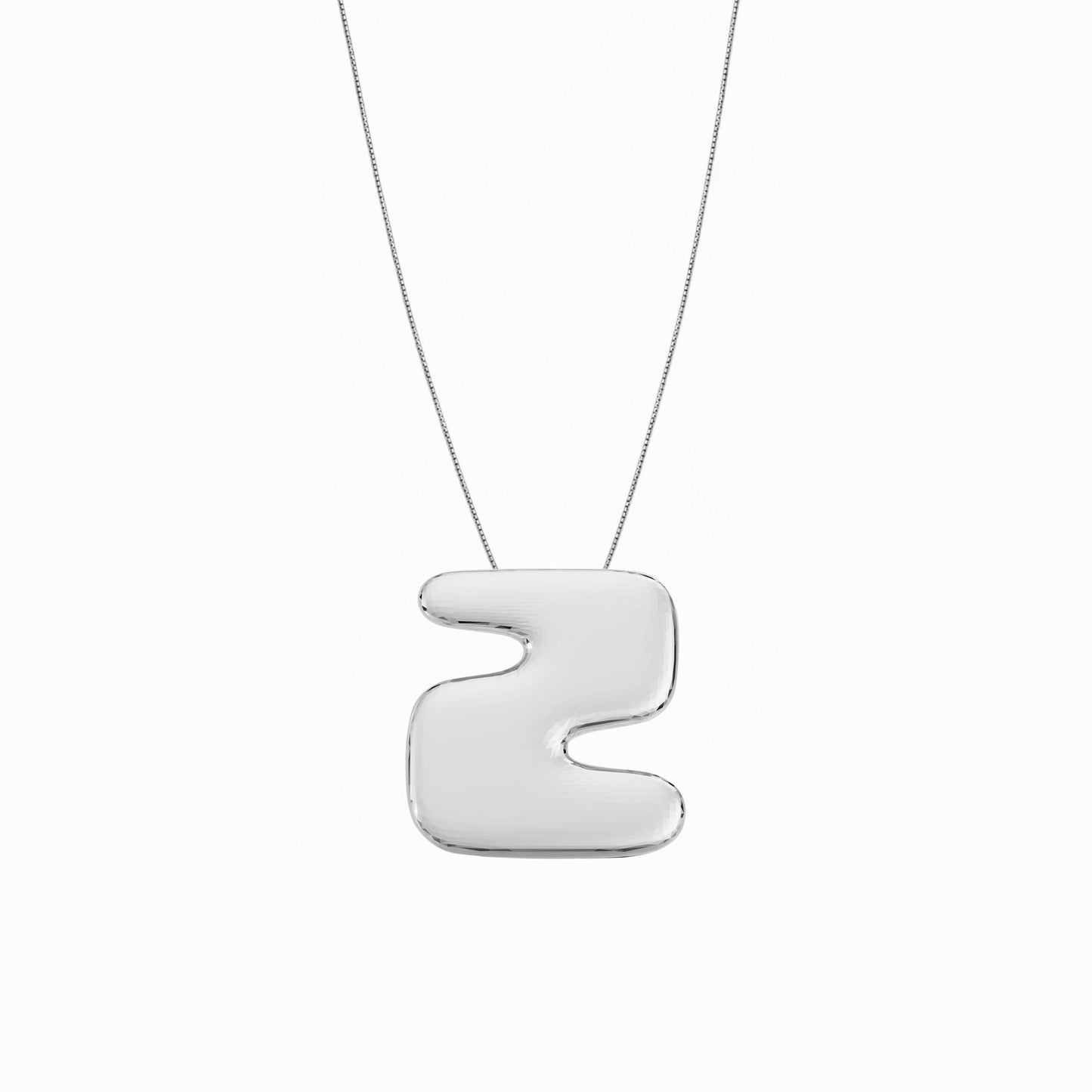 Puffy Korean Alphabet Hangul Initial Necklace Sterling Silver 한글 이름 목걸이 BY LAIME NEW YORK