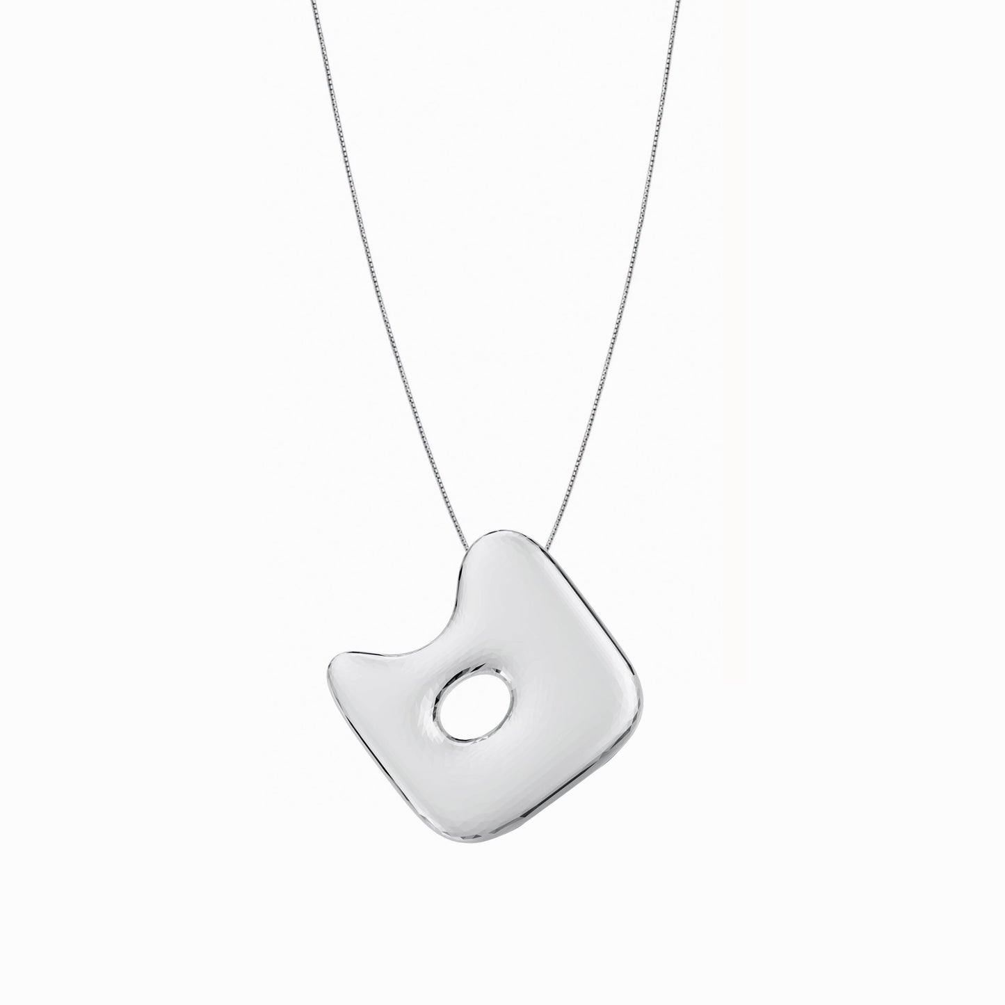 Puffy Korean Alphabet Hangul Initial Necklace Sterling Silver 한글 이름 목걸이 BY LAIME NEW YORK