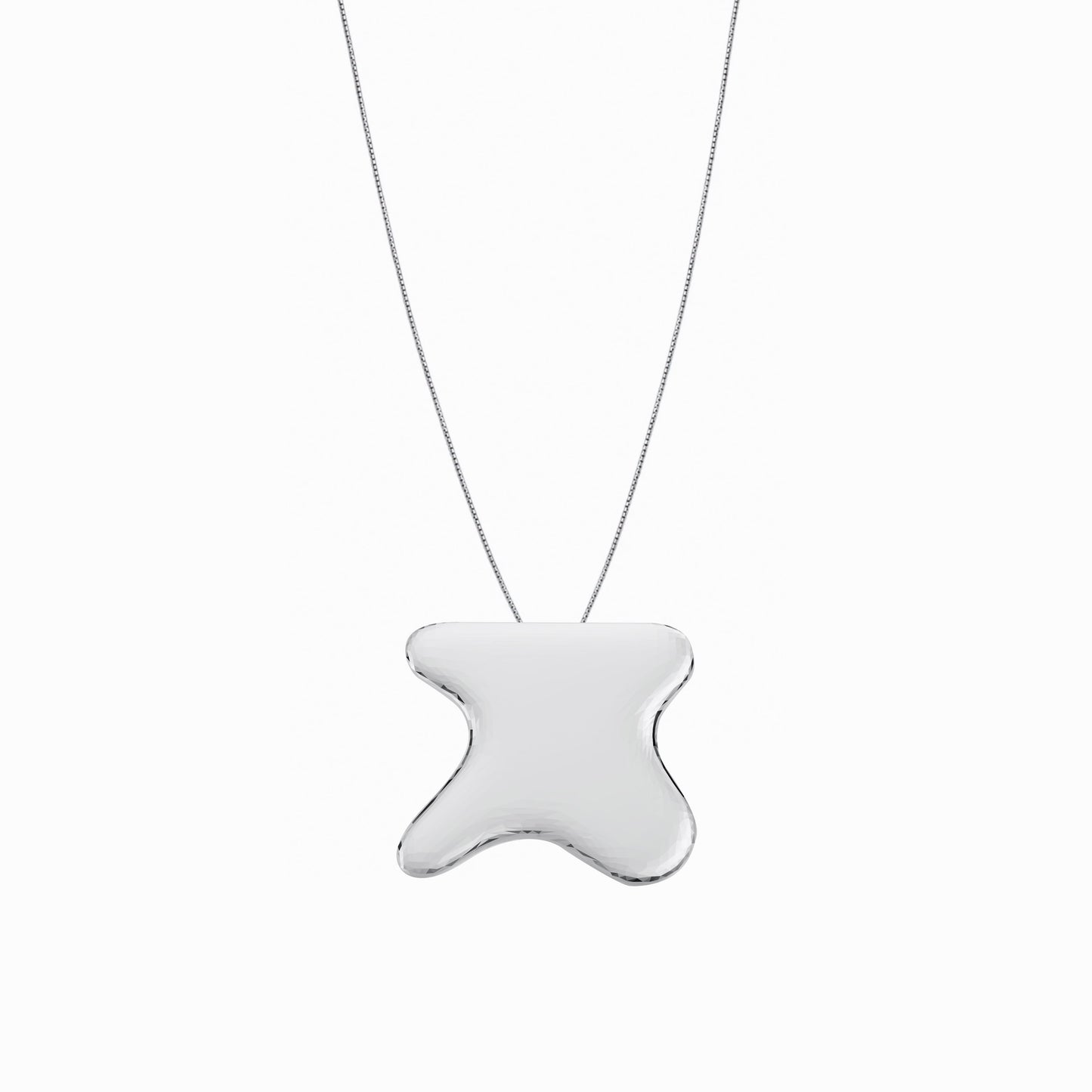 Puffy Korean Alphabet Hangul Initial Necklace Sterling Silver 한글 이름 목걸이 BY LAIME NEW YORK