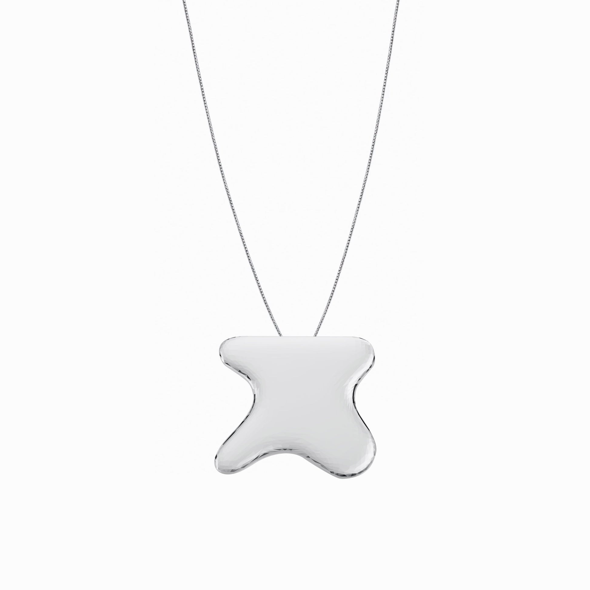 Puffy Korean Alphabet Hangul Initial Necklace Sterling Silver 한글 이름 목걸이 BY LAIME NEW YORK