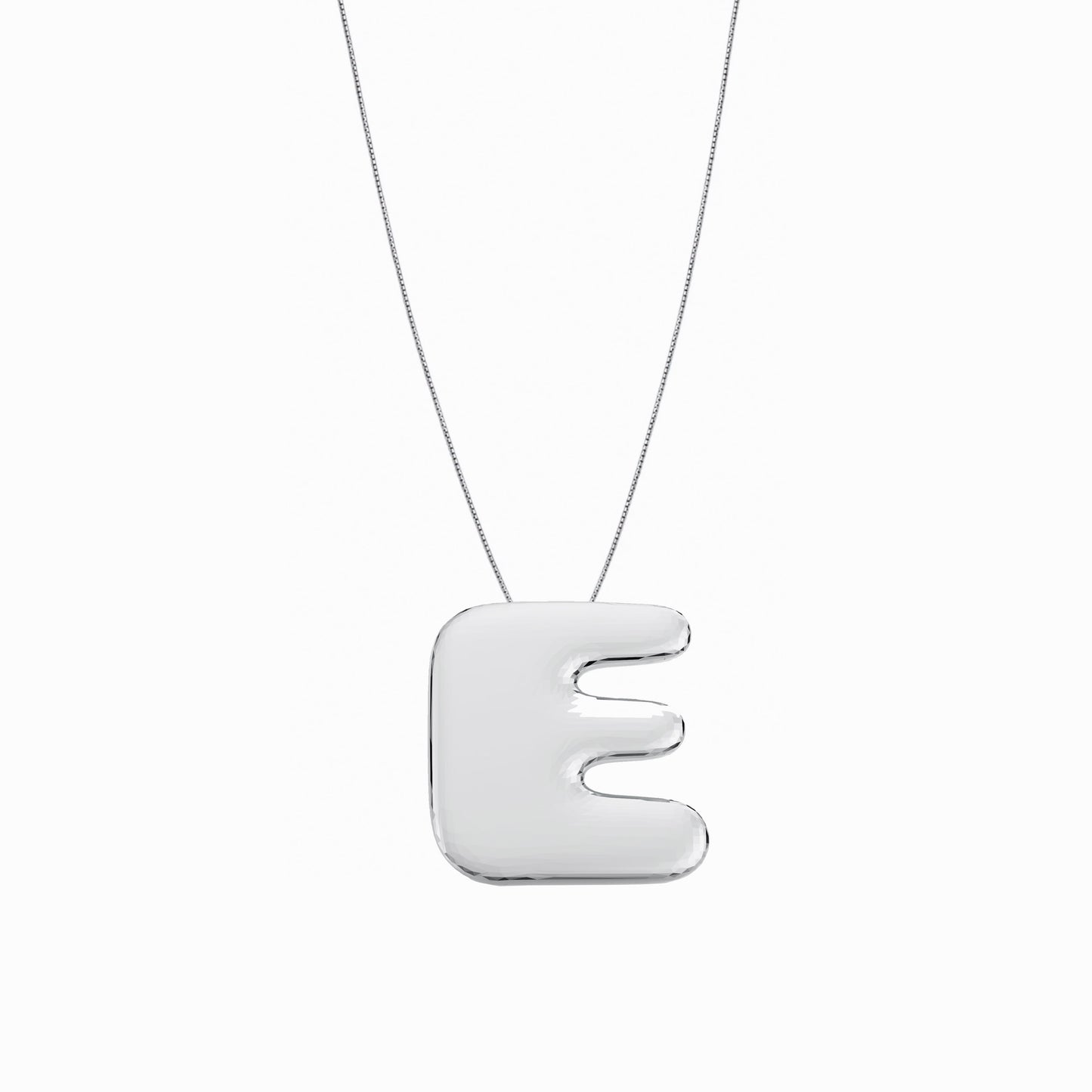 Puffy Korean Alphabet Hangul Initial Necklace Sterling Silver 한글 이름 목걸이 BY LAIME NEW YORK