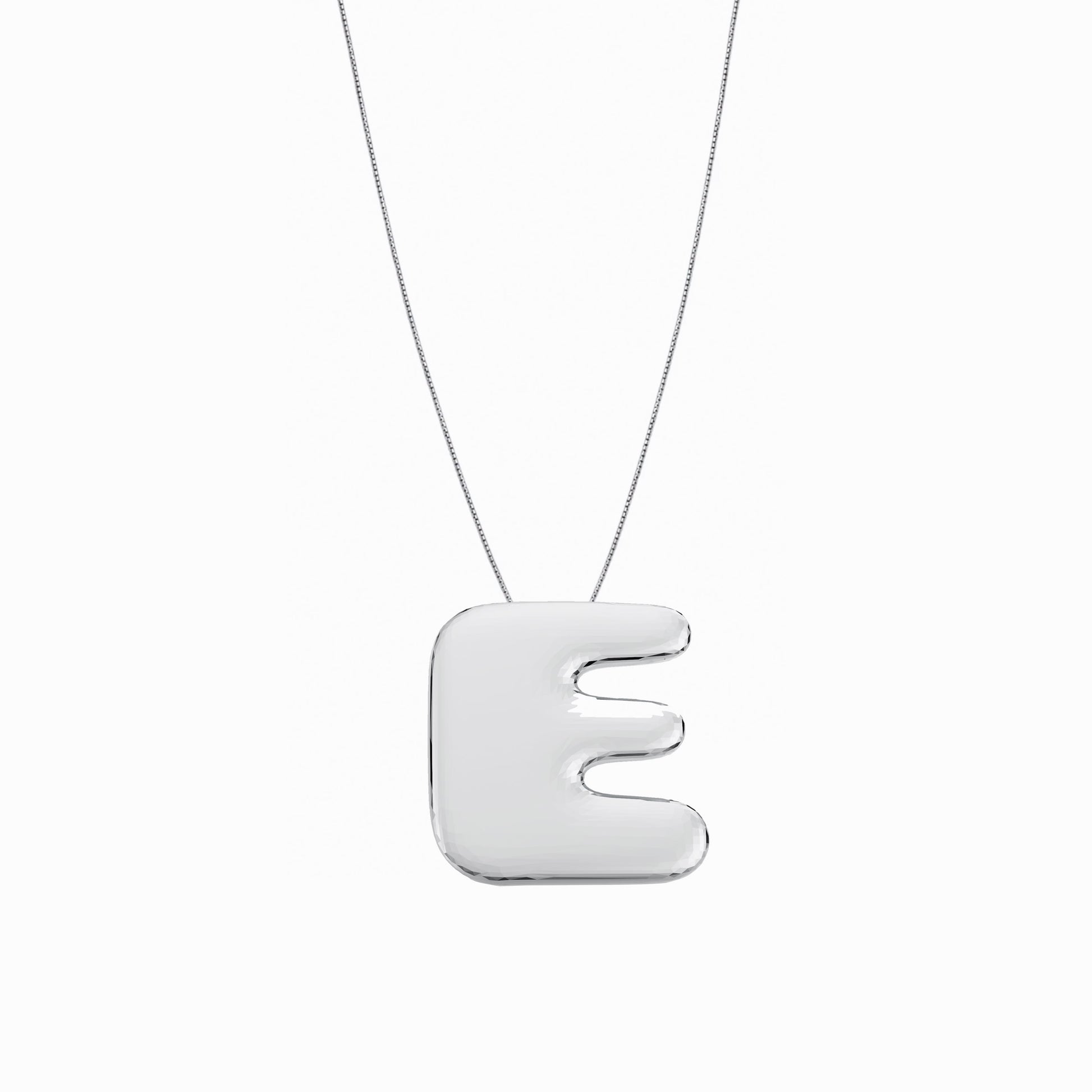 Puffy Korean Alphabet Hangul Initial Necklace Sterling Silver 한글 이름 목걸이 BY LAIME NEW YORK
