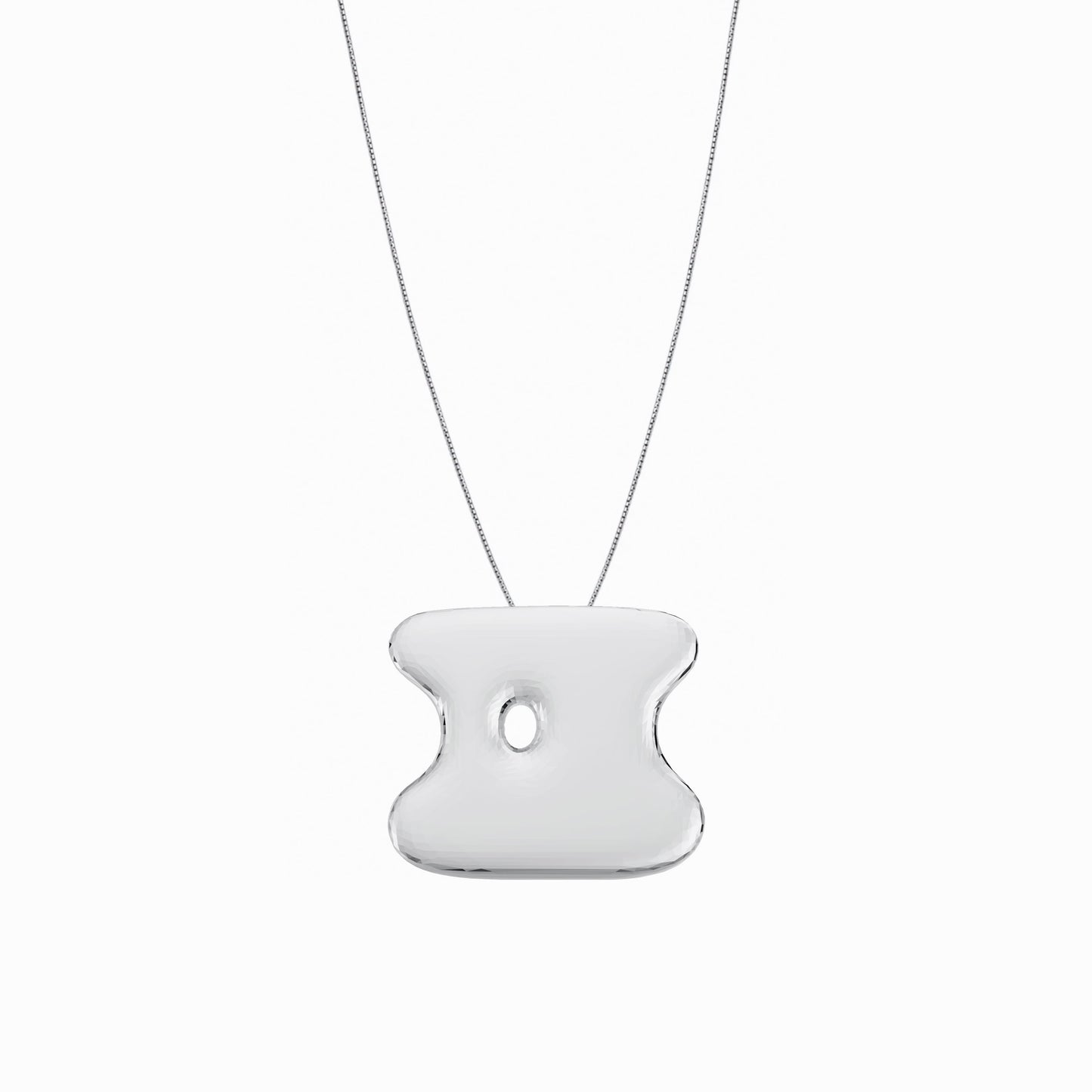 Puffy Korean Alphabet Hangul Initial Necklace Sterling Silver 한글 이름 목걸이 BY LAIME NEW YORK