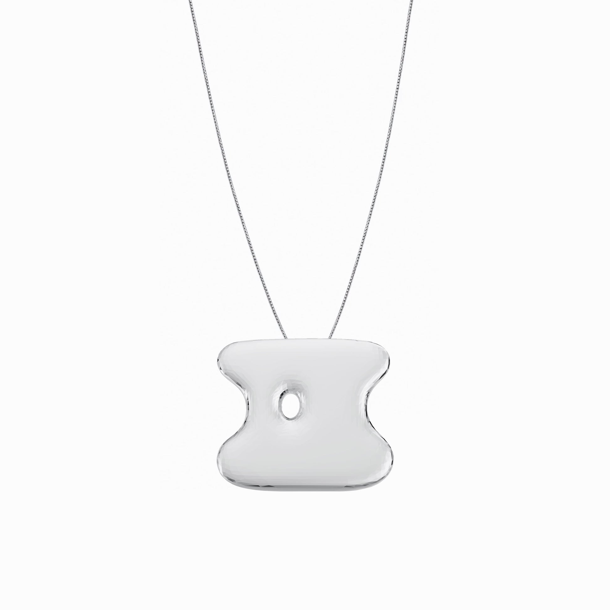 Puffy Korean Alphabet Hangul Initial Necklace Sterling Silver 한글 이름 목걸이 BY LAIME NEW YORK