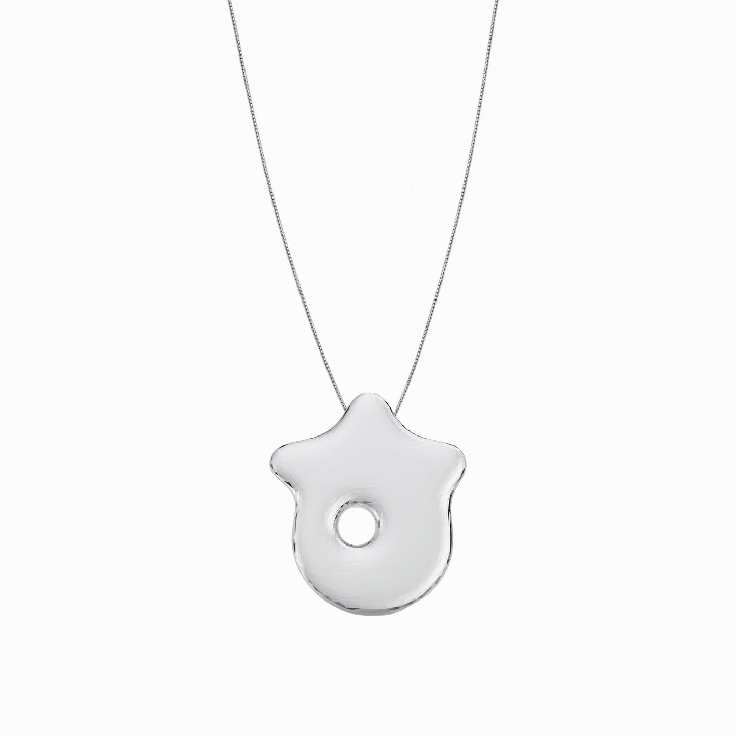 Puffy Korean Alphabet Hangul Initial Necklace Sterling Silver 한글 이름 목걸이 BY LAIME NEW YORK